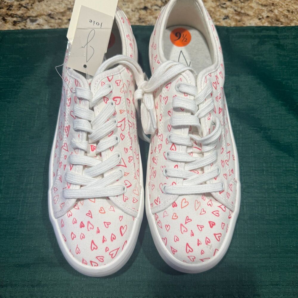 New With Tags Joie Platform Shoes With Red Hearts Size 9 1/2 Ladies